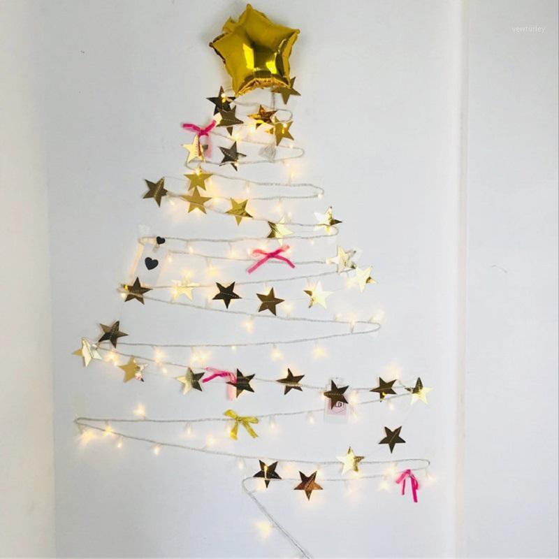 

Party Decoration 4 Meters Five-pointed Star Christmas Pendant Birthday Garland Gold And Silver Ornaments Window Pull Flag Wholesale