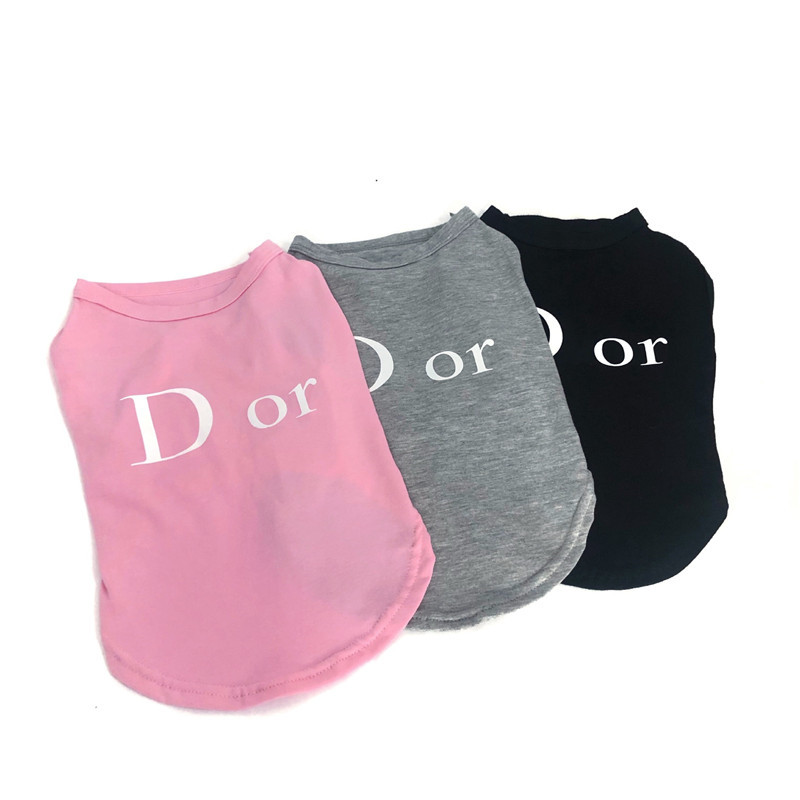 

Summer Breathable Pet Vests for Dog Apparel 4 Colors Letter Cotton Pets Vest Fashion Soft Touch Teddy Bichon Tee