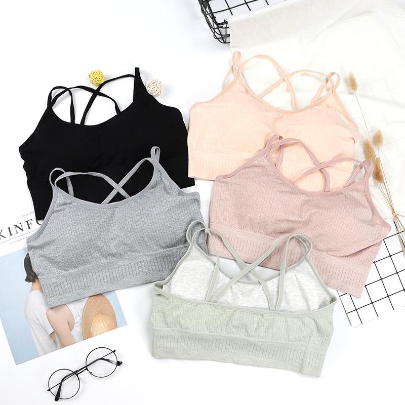 

Gym Clothing Fitness Women For Top Yoga Push Up Bra Sports Crop Cup A-D Black White Running Sport, Beige