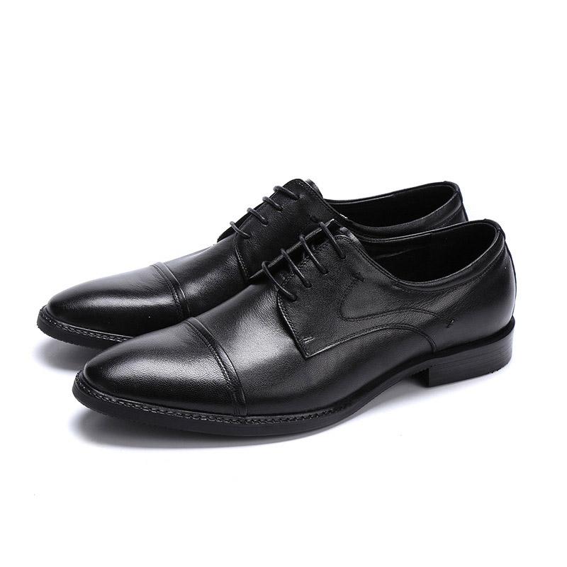 

Dress Wedding Shoes Men Lace Up Pointed Toe Summer Formal Genuine Leather Executive Oxford For G143, Black