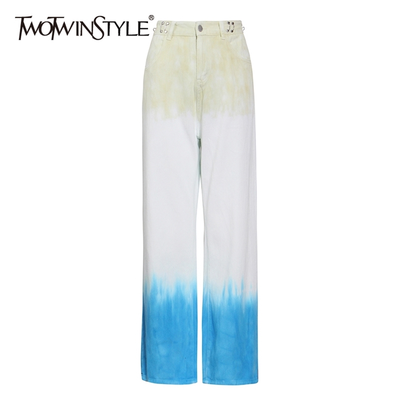 

Casual Loose Hit Color Trousers For Women High Waist Straight Wide Leg Pants Female Spring Fashion Clothes 210521, Green