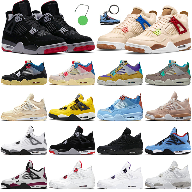 

Jordan4s Basketball Shoes Jordan Retro 4s Jumpman Air Jorden 4 Travis Scotts Black Cat University Blue Purple Sail Wild Things Mens Trainers Sneakers, 4s taupe haze