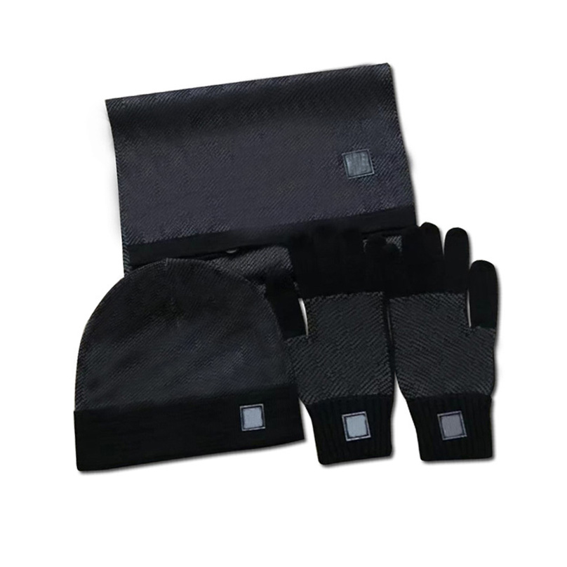 

New High Quality Designer Mens Beanie Scarf Glove Set Luxury Hat Knitted Caps Ski Scarves Mask Unisex Winter Outdoor Fashion Sets
