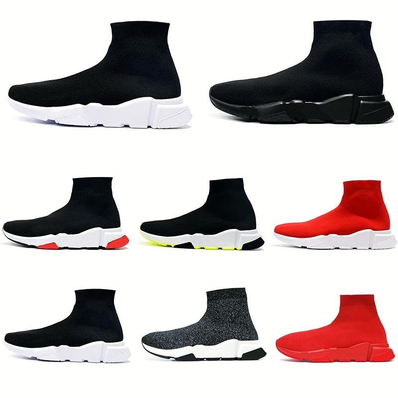 

2021 designer sock sports speed running shoes trainers trainer luxury women men casual sneakers fashion socks boots platform clearsole fluo Sneaker, Box