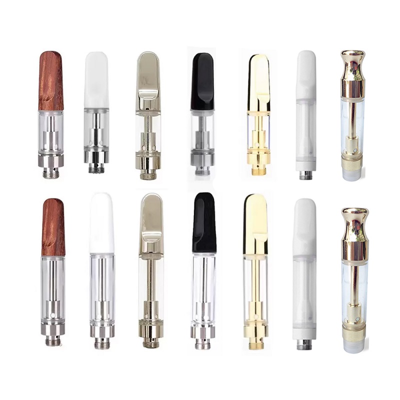 

No Leak TH205 Ceramic Coil atomizer 0.5ml 0.8ml 1.0ml Empty vape Cartridge Thick Oil Tips Glass Tank 510 Thread Ups