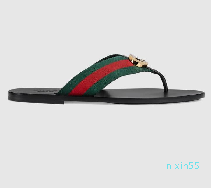 

classic designer woman g slippers with box men slipper gear bottoms flip flops women luxury sandals fashion causal Leather thong sandal size