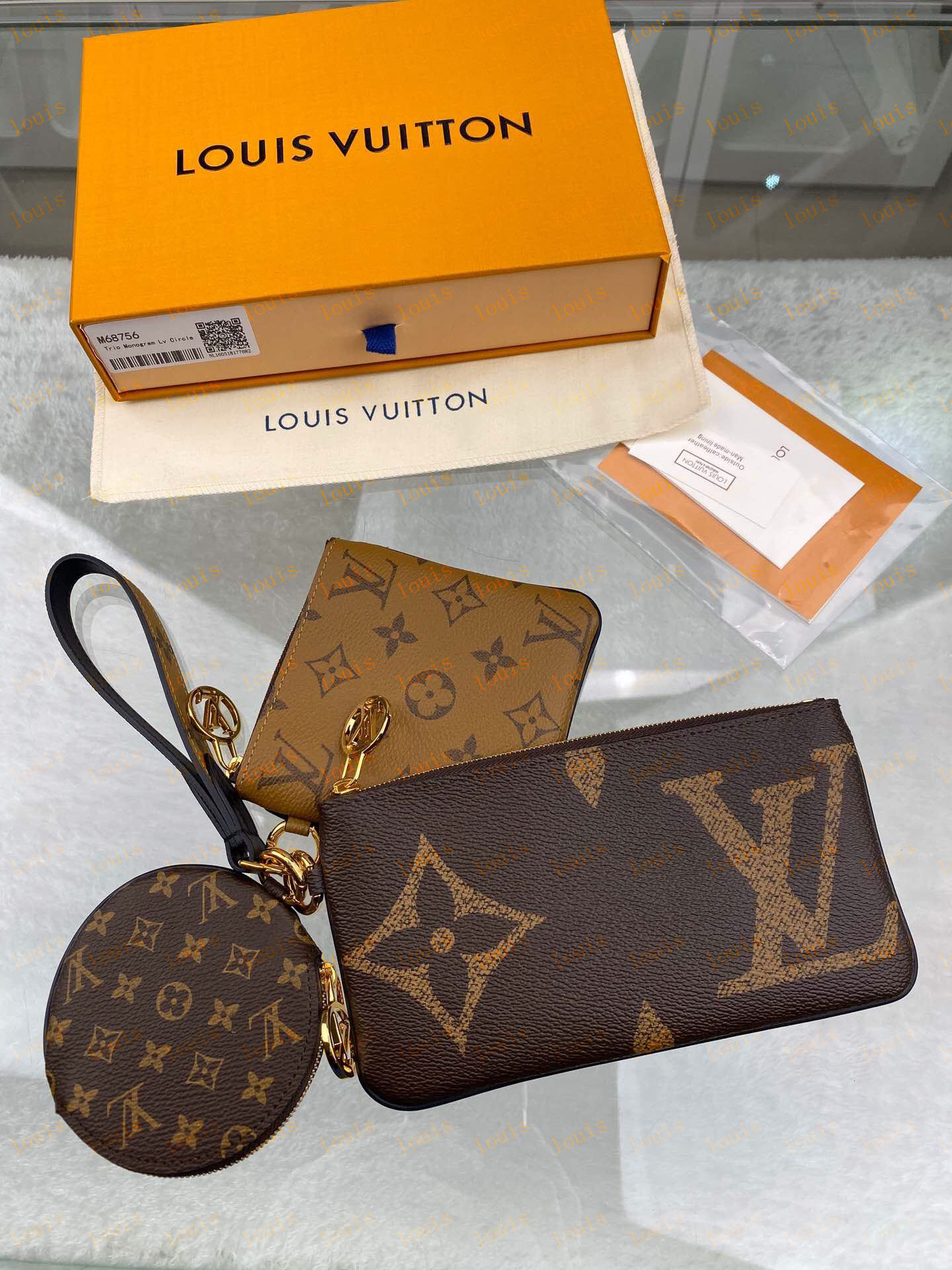 

lv LOUIS BAG VITTON Designers hot Paris Sale 3 piece set bags women handbags purses tote bags Coin Purse three item wallet, Red;black