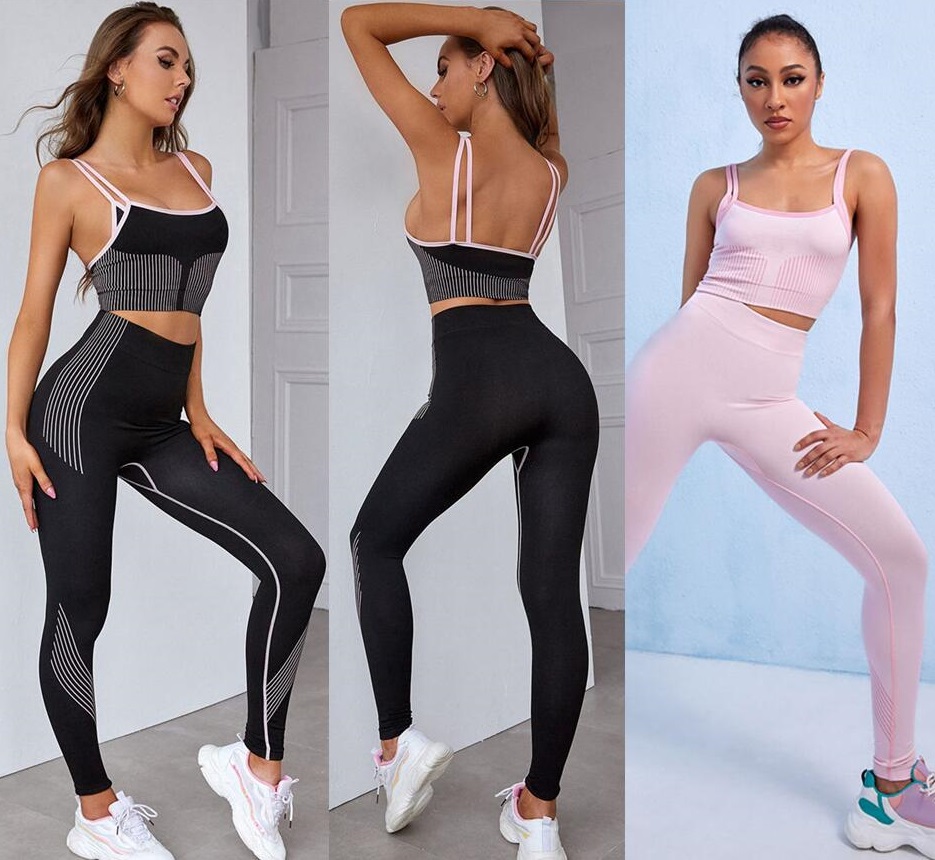 

gym set Tracksuits Womens Fashion Yoga wear active outfits Sportwear Teech Fleece bra top t shirts shorts leggings pant outdoor tech suit woman designer track suits, Black- bra+leggings