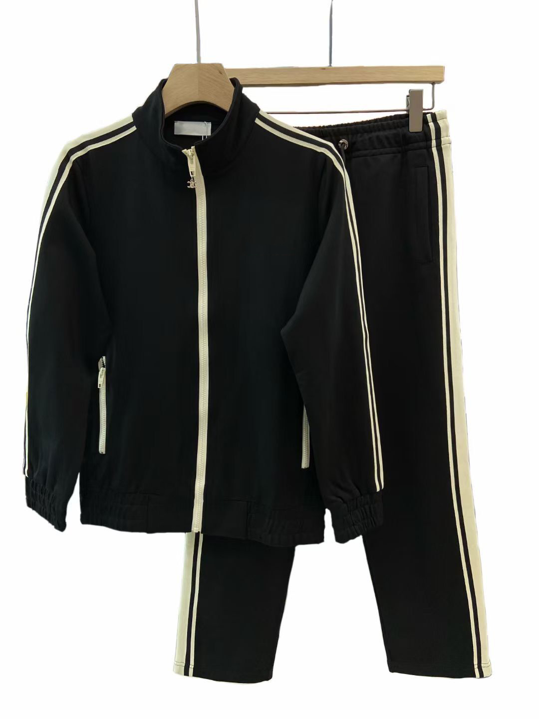 

spring and antumn top quality men cotton tracksuit slongsleeve casual sportsuit asian size m-3xl black color, 001