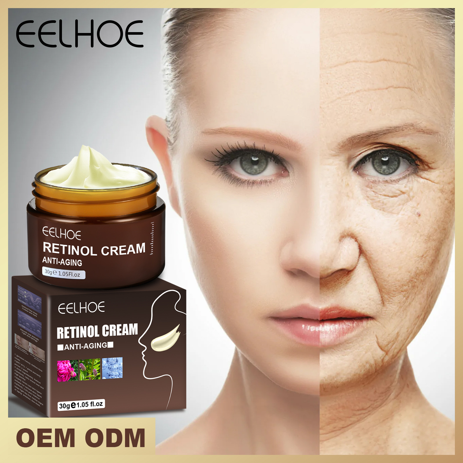 Free freight EELHOE OEM ODM Moisturizing Cream Fade Fine Lines Firming Lifting Brightening Facial Repair-image-749796464
