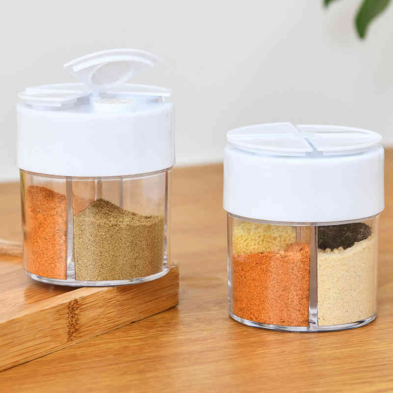 Seasoning Box Combination Four Compartments Kitchen Supplies Multi Spice Jar With Lid Storage Seasoning Box Kitchen Tool-image-694038624