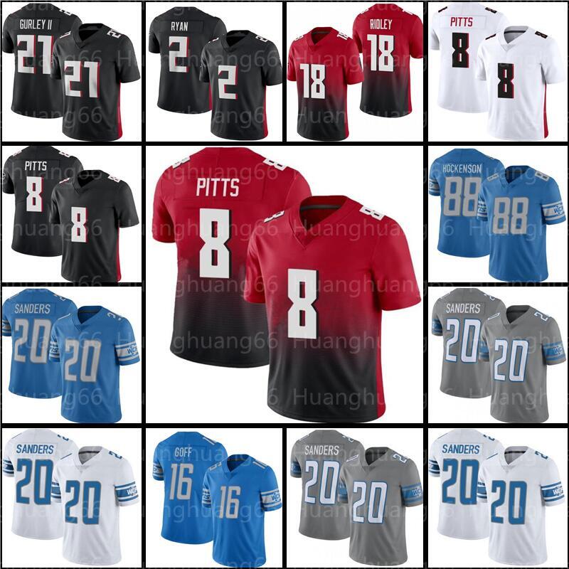 

88 T.J. Hockenson Jared Goff 20 Barry Sanders 8 Kyle Pitts Jersey 21 Todd Gurley II 2 Matt Ryan 18 Ridley mens, Men jersey