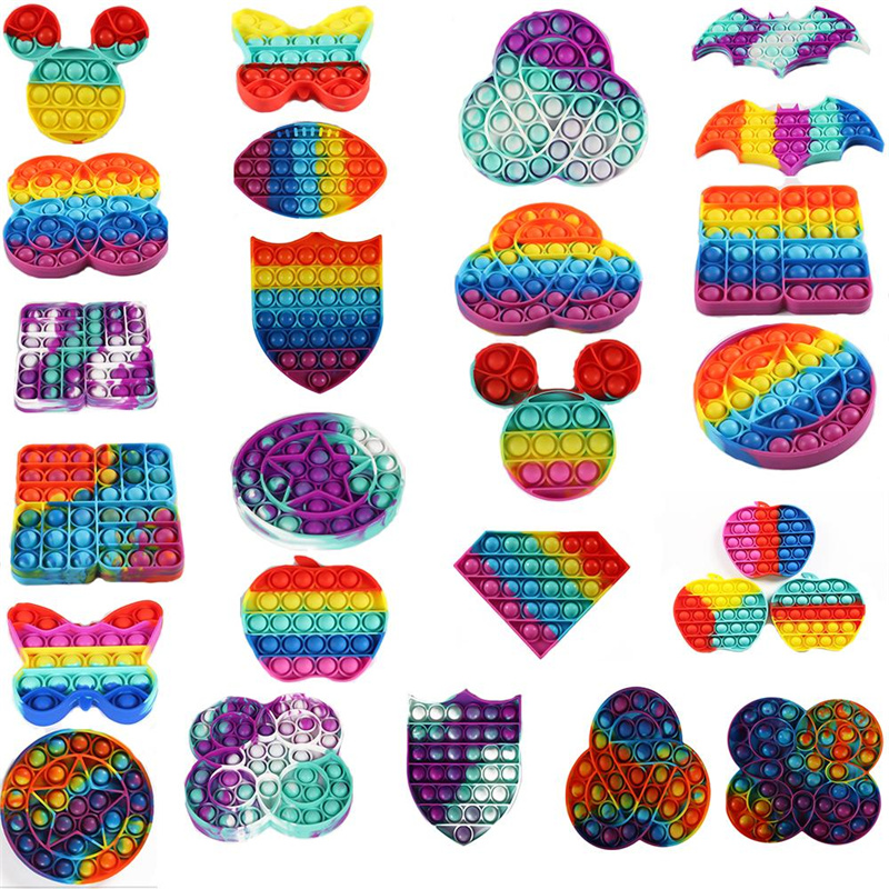 

Rainbow Push it Fidget Toy Sensory Bubble Toys Stress Reliever Relief Stres And Anxiety Reliefs For Children