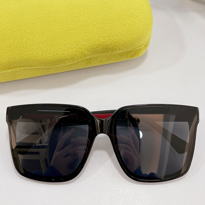 

Womens sunglasses 0936S fashion classic shopping square sunglasses mens red and green stripes temples golden letters leisure vacation glasses UV400 with box