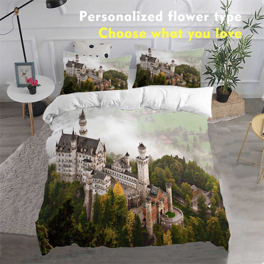 

Germany new Swan Castle frosted Three Piece Bedding four piece set