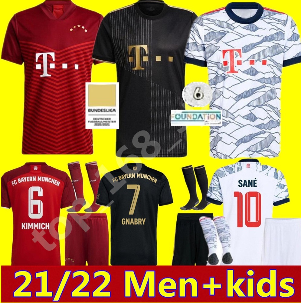 

2021 2022 Bayern RIBERY HUMMELS Soccer jerseys Munich adult Men kids kit Youth 21 22 VIDAL LEWANDOWSKI MULLER SANE home away 3rd child Footb, Black;yellow
