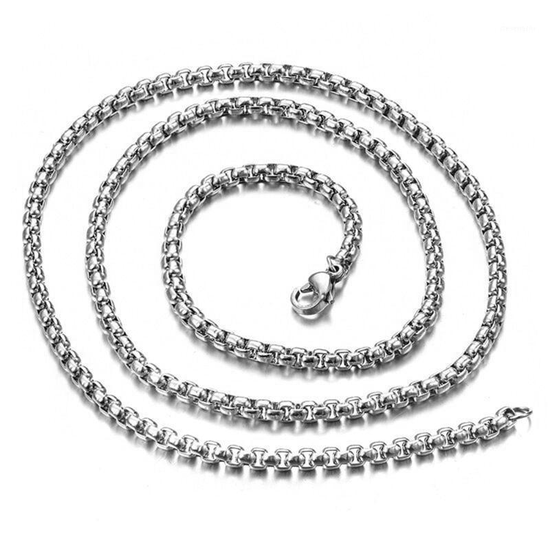 

Chains 1pcs Driop 8-32In Stainless Steel Necklace Width 2/3/4/5mm Round Box Link Chain Jewelry