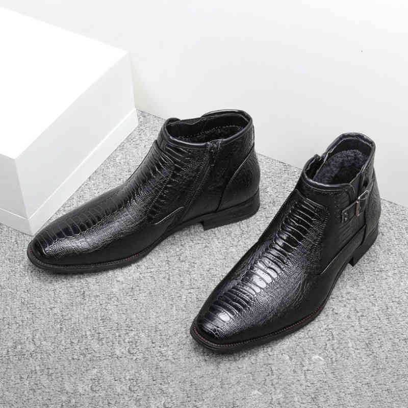 

boots 2021 men's pu high side zipper sleeve foot business casual non slip comfortable selling 3kc369 pbni, Black
