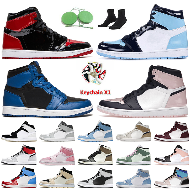 

Women Mens Jumpman 1 Basketball Shoes Jorda 1s 2022 Patent Bred Jorden1s UNC Jorden 1s Atmosphere Sports Trainers Mid Light Smoke Grey Heritage Shadow Sneakers, E5 high og electro orange 36-47