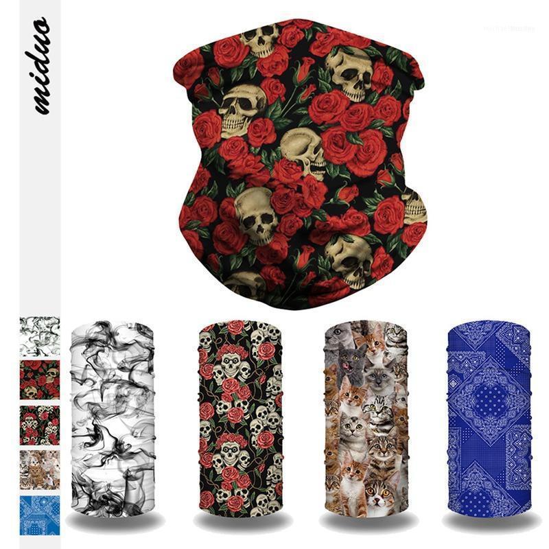 

Skull Rose Digital Printed Outdoor Riding Face Scarves Multi-Purpose Magic Bandana1