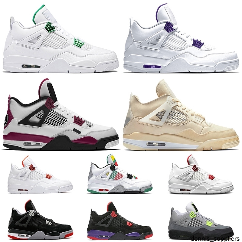 

Top Fashion Travis Scotts sail 4 4s Jumpman Court Purple womens Mens Basketball Shoes Raptors Orange Metallic Neon PSGs trainers Sneakers, # offffwhite sail