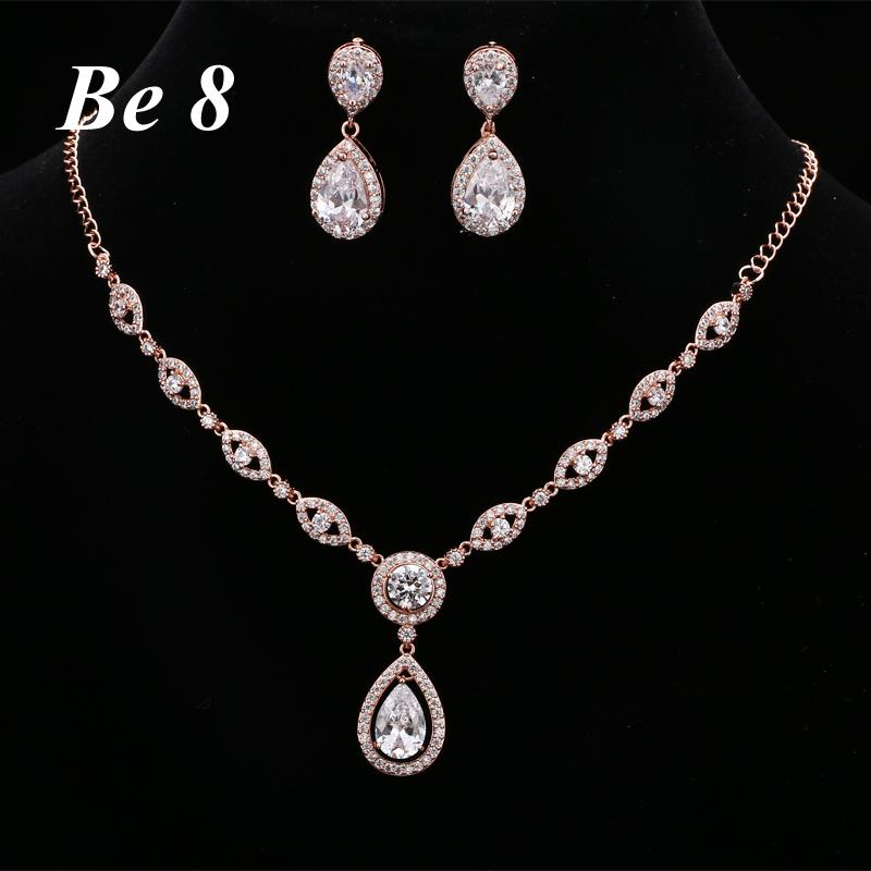 

Earrings & Necklace Be8 Brand Beautful Shiny Water Drop Cubic Zirconia Jewelry Sets Women Bridal Gifts White Gold Color Earring S-019, As pic