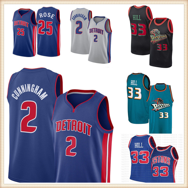 

Cade 2 Cunningham Jersey DetroitPistonsBasketball Jerseys Grant 33 Hill Derrick 25 Rose Isiah 11 Thomas Dennis10 Rodman men, 2021 new