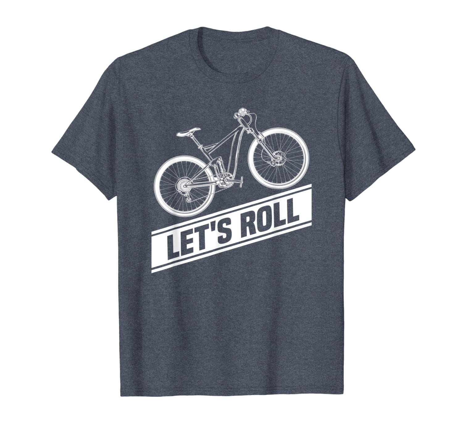 

let's roll bike - funny mtb cycling gift t-shirt, White;black