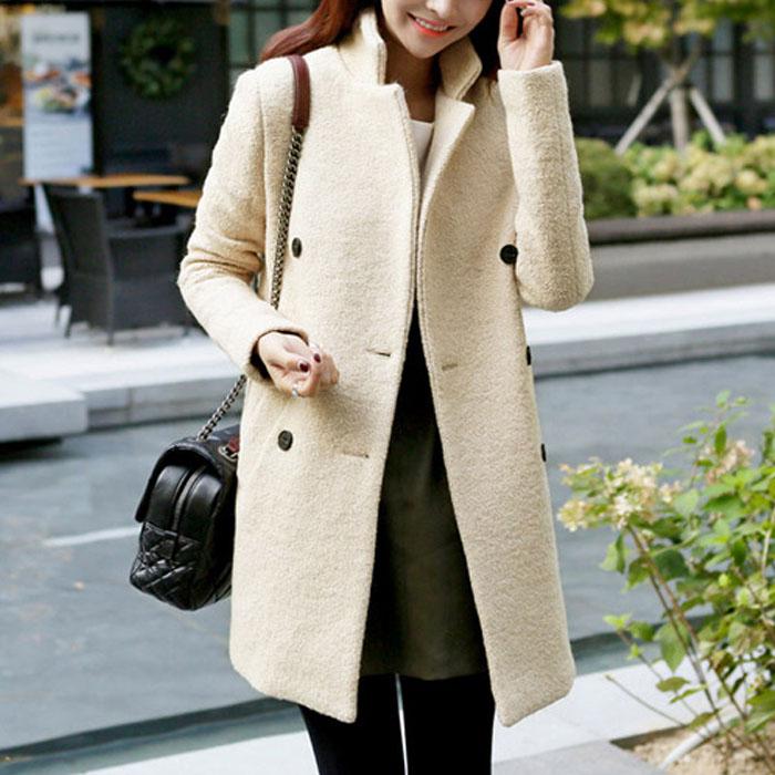 

Women's Wool & Blends In The Winter 2021 Han Edition Cultivate One's Morality Show Thin Long Double-breasted Woolen Cloth Coat Woman With Th, Beige