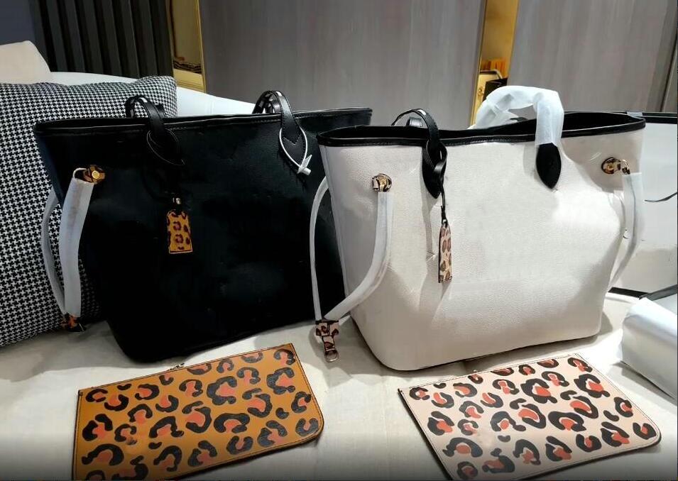 

2022 designer Leopard MM PM Tote Leather Handbag Womens Pouch Wallet Composite Beach Bags Shopping Clutch Wild Heart capsule Canvas Bag, White