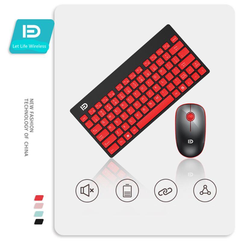 

Mini Ultra-Thin Wireless Keyboard And Mouse Kit Lightweight Mute English Ergonomic Home Office Keyboards For Laptop PC Combos