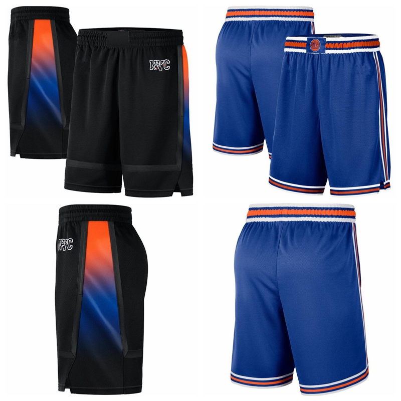 

New YorkKnicksMen City 2020-21 Pants Black Blue Performance Basketball Shorts