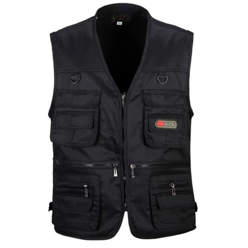 

Men's Vests Vest Men Army Green Waistcoat Multi-pocket Travel Or Work Wear Sleeveless Jacket Plus Size, Khaki