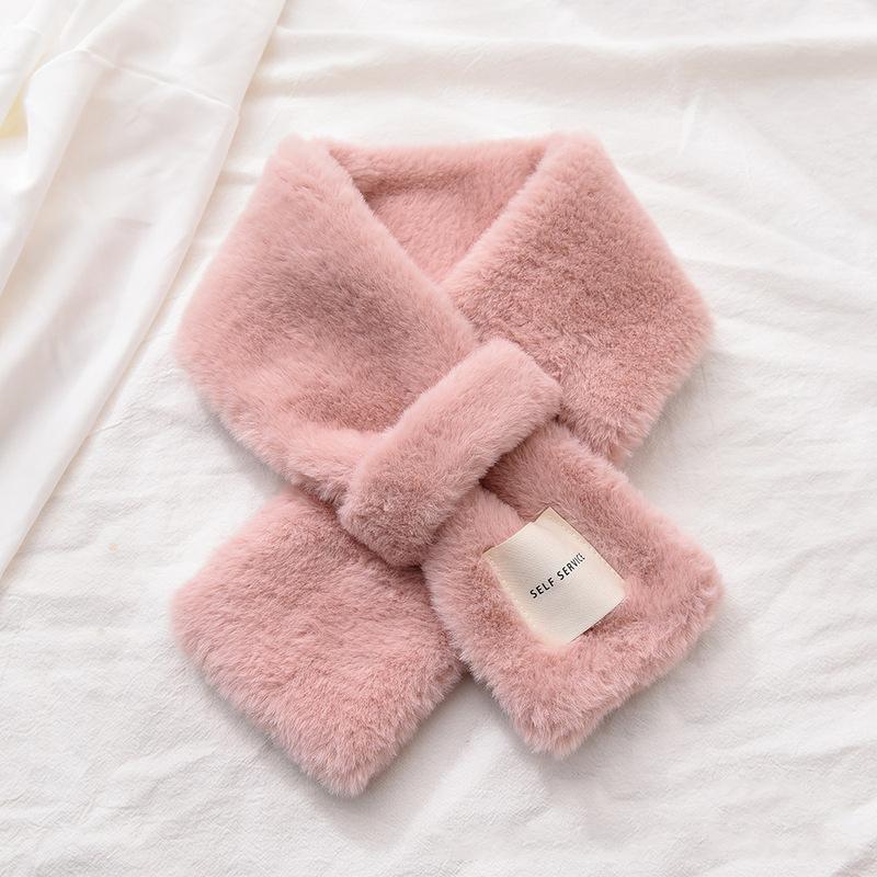 

Scarves Fashion Elegant Women's Furry Scarf Autumn Winter Solid Label Cross Thick Warm Delicate Korean Version Comfortable, Blue;gray