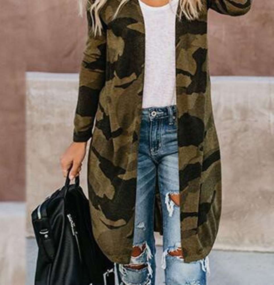 

New Camouflage Print Women Trench Coat Mid-length Womens Coat Army Green Coat S M L XL XXL XXXL 4XL 5XL 2381, Purple