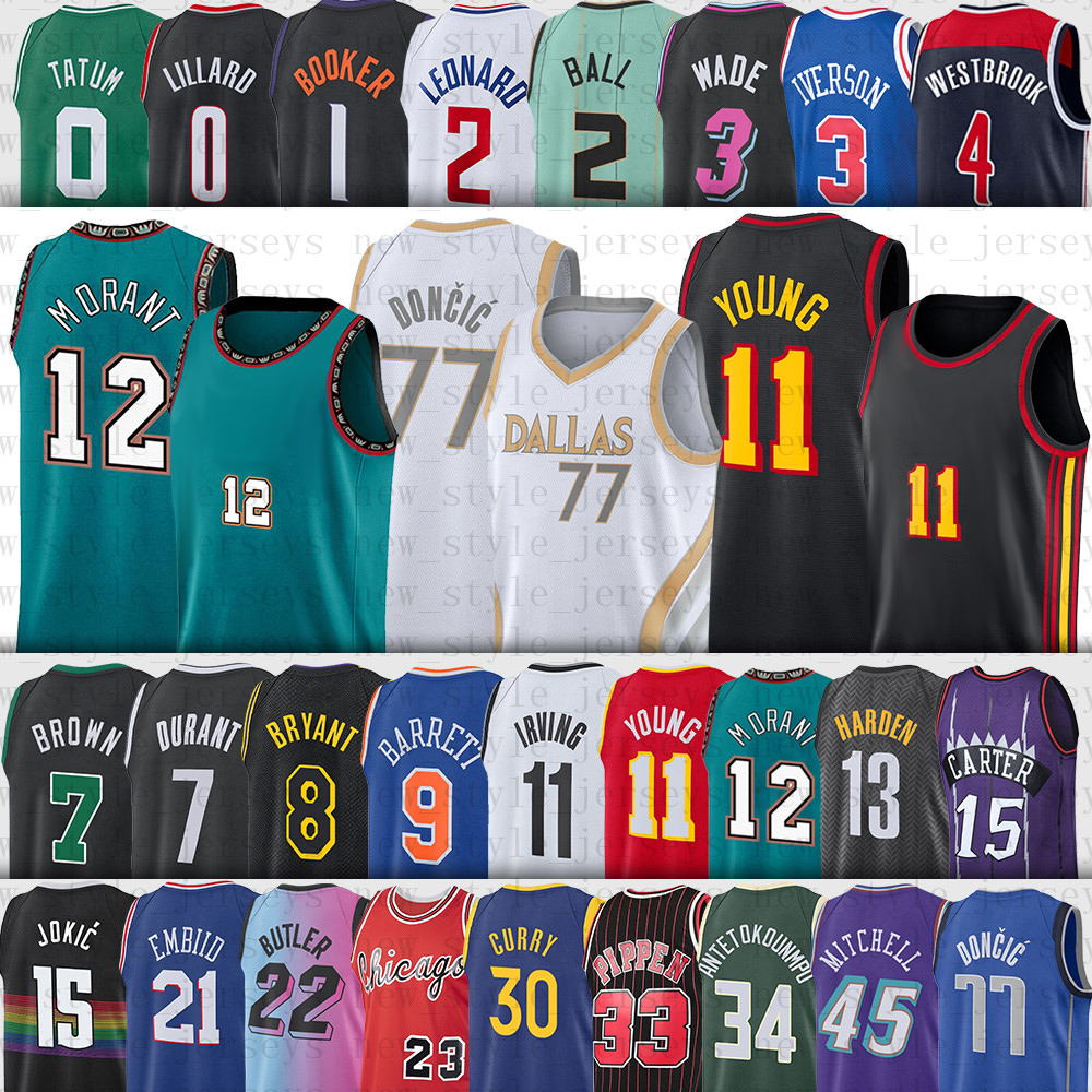 

Ja 12 Doncic Morant Young Basketball Jerseys 77 Luka 11 Trae Jersey 34 Giannis Kyrie Antetokounmpo Irving Kevin Harden Durant Joel Iverson 0 Damian Embiid Lillard, Men