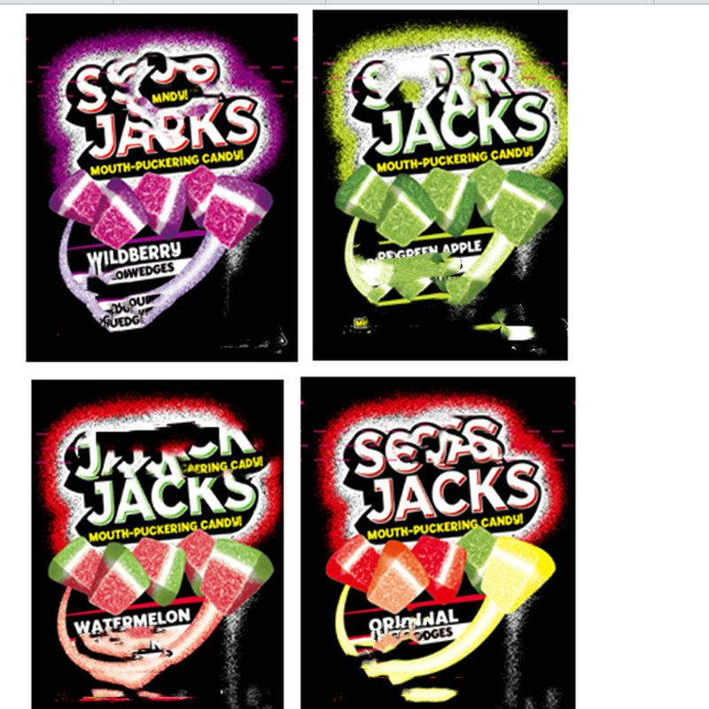 

600mg sour jacks mouth puckering candy gummies package bags empty wildberry watermelon green apple edible mylar packaging sours gummy zipper packing bag