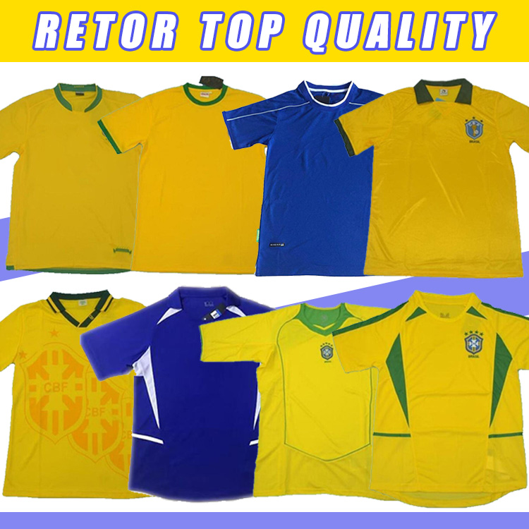 

98 97 88 00 04 70 Brasil soccer jerseys 02 retro shirts Carlos Romario Ronaldo Ronaldinho 2004 camisa de futebol 1994 BraziLS 2006 1982 RIVALDO ADRIANO, 2002 home