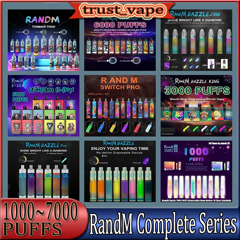 

Original RandM Dazzle Switch Pro B Box Tornado Ghost Electronic Cigarettes Disposable trust Vape 1000 2000 2600 3200 4000 5000 6000 7000Puff