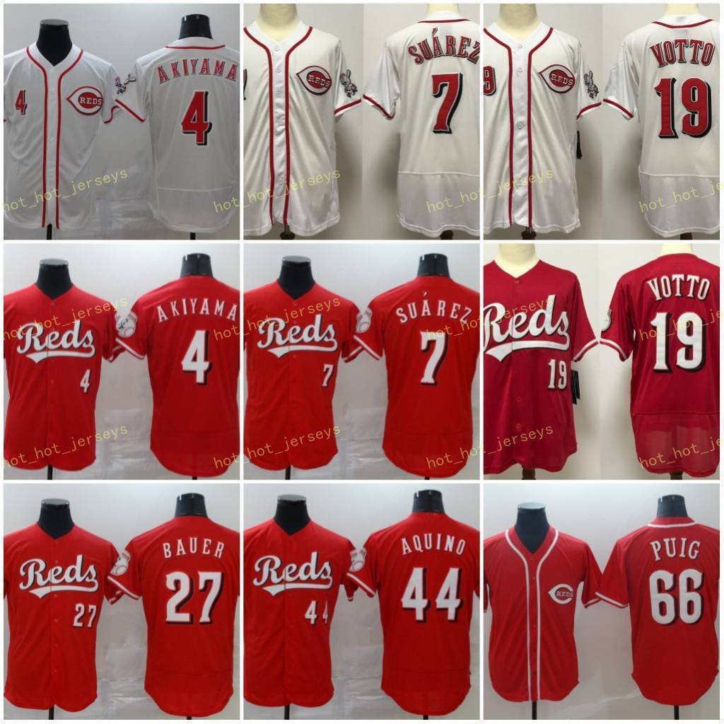 

Mens 66 Yasiel Puig Baseball Jerseys 4 Shogo Akiyama 7 Eugenio Suarez 19 Joey Votto 27 Matt Kemp 44 Aristides Aquino Stitched Flexbase Cool, Blue;black