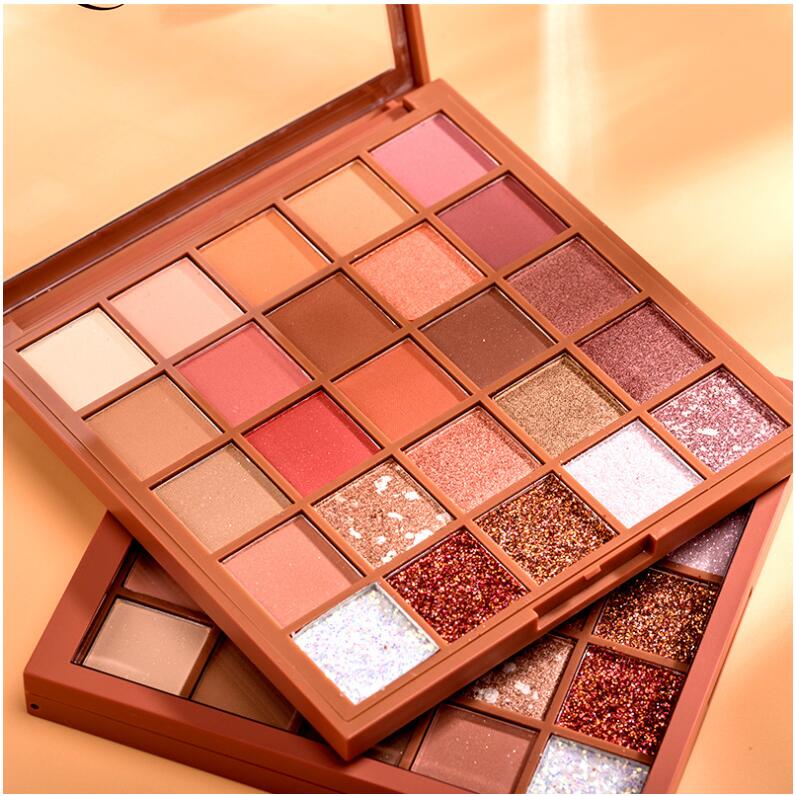 

25 Long Lasting Blendable Warm Eye Shadows Glitter Makeup Kit, Nude Smoky Waterproof Beauty Cosmetics, Ultimate Brown Eidtion Eyeshadow palette, Customize