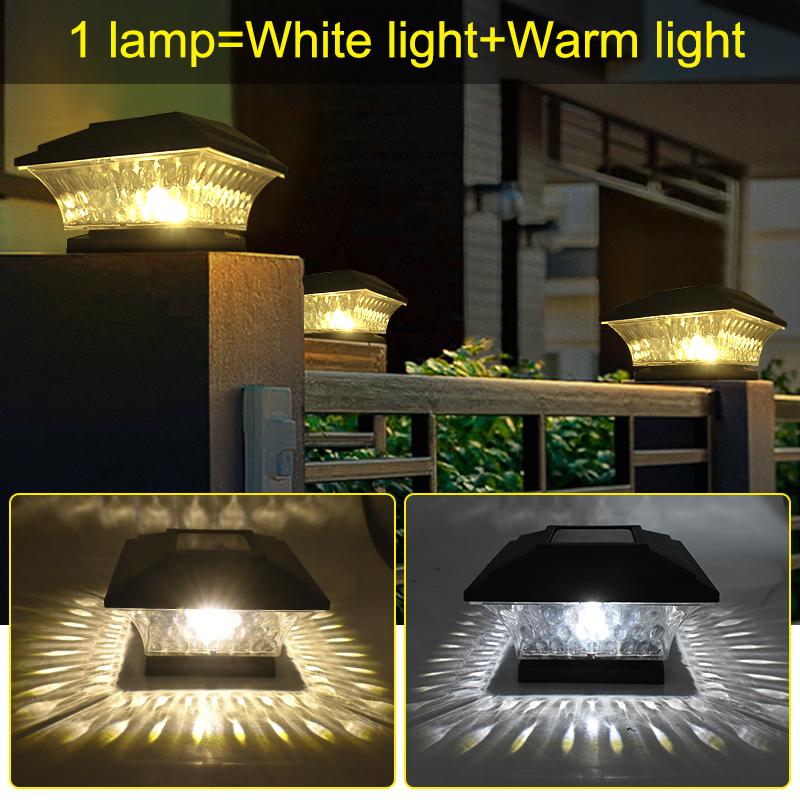 

Solar Lamps Post Lights Waterproof Outdoor Cap Lamp For Wooden Posts White/Warm White LED Lighting Deck Patio Garden Decor Fence