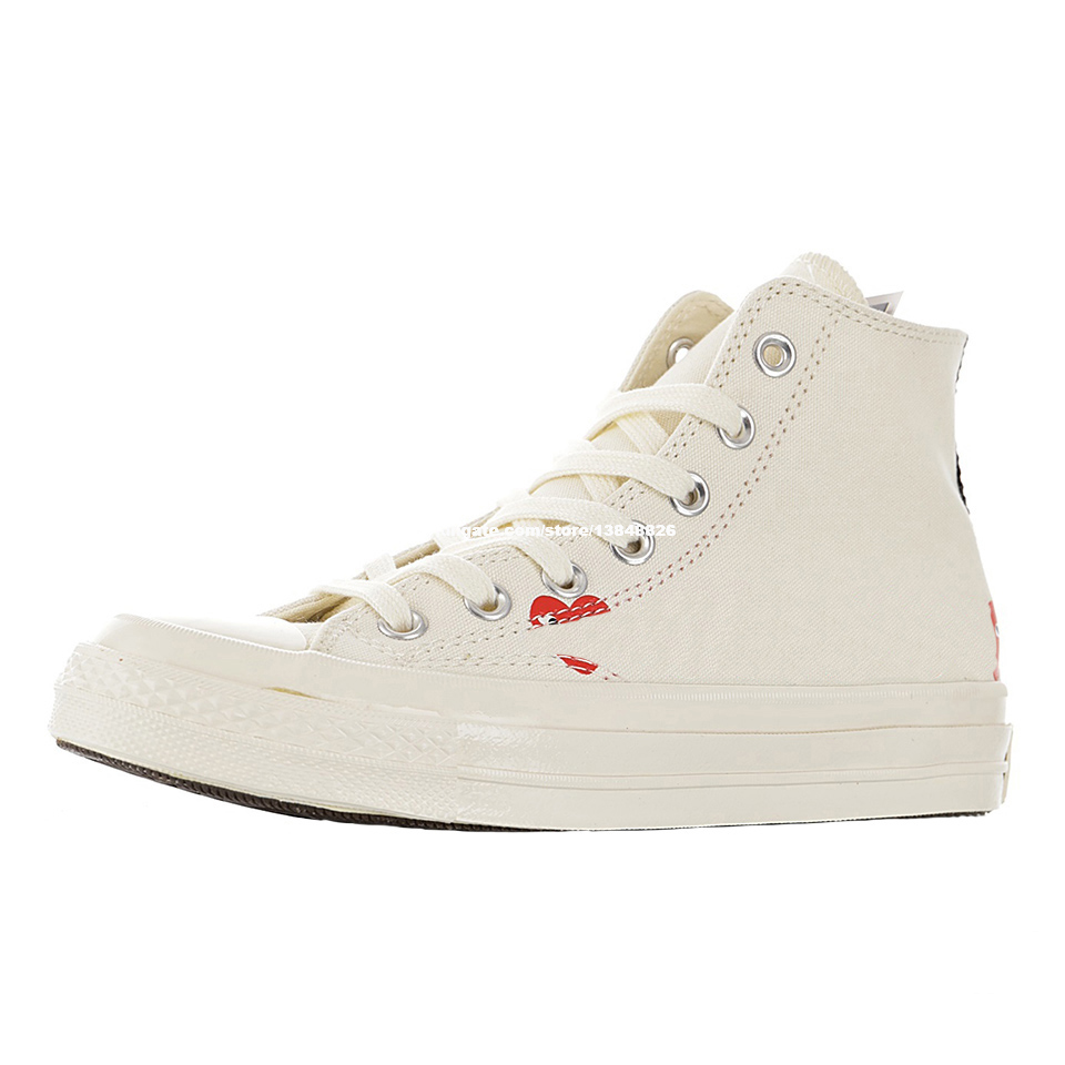 

Commes des GARCONS Play Canvas Shoes for Men 1970 Skates Boots Mens 1970s Love Skate Boot Women Desinger Vulcanized Shoe Womens Tayler Sneakers Heart Hearts 162972C, 2 162972c