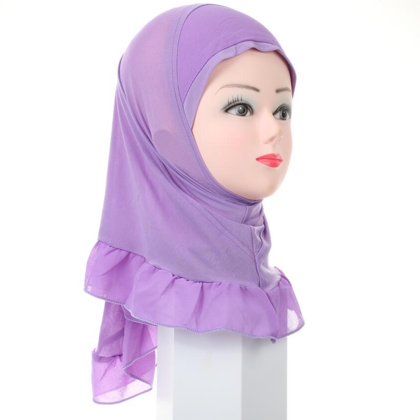 

2021 Muslim Kids Girls Hijab Amira Islamic Scarf One Piece Turban Hat Underscarf Instant Ready To Wear Head Wrap Shawl Ramadan Arab