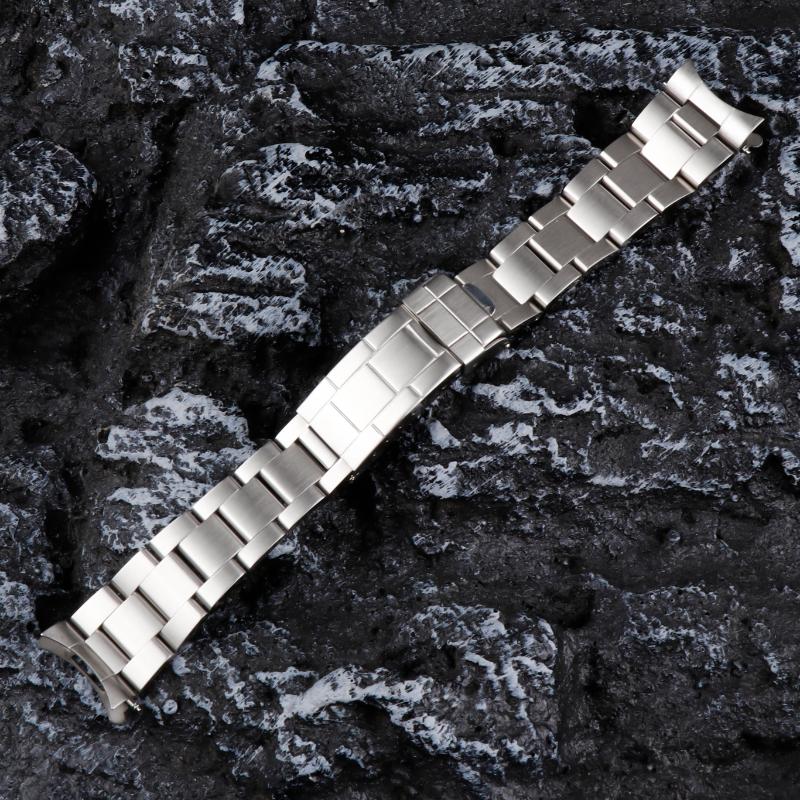 

Watch Bands High Quality 316L Vintage Watchband Strap Men's 20mm Stainless Steel Silver Insurance Deployment Buckle For 39.5mm Watchcase Man