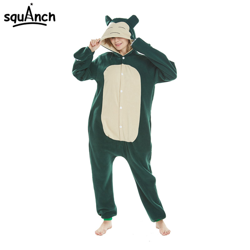 

Kigurumis Onesie Cartoon Anime Pajama Animal Bear Party Jumpsuit Women Adult Hooded Fancy Green Long Sleepwear, Black;white