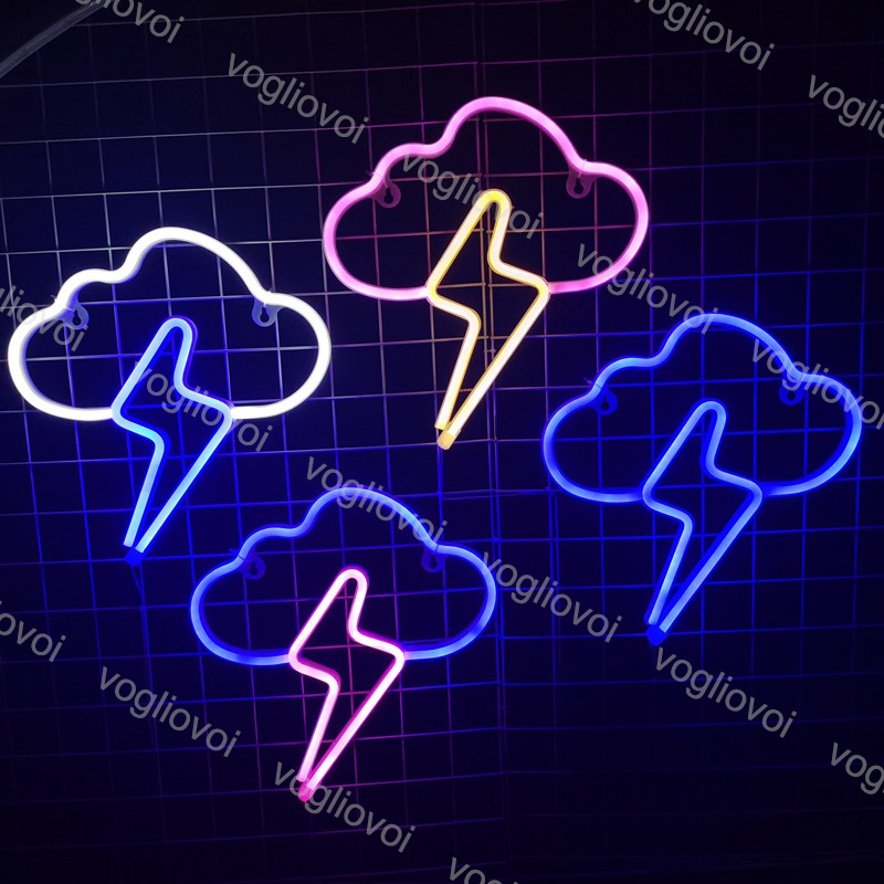 

LED Neon Sign SMD2835 Indoor Night Light Cloud And Lightning Model Holiday Xmas Party Wedding Decorations Table Lamps EUB