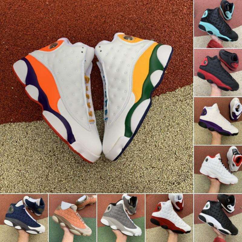 

Jumpman 13s Flint Men Basketball Shoes Reverse He Got Game Cap and Gown Black Island Green Bred court purple Carmelo Anthony Sneakers, #1