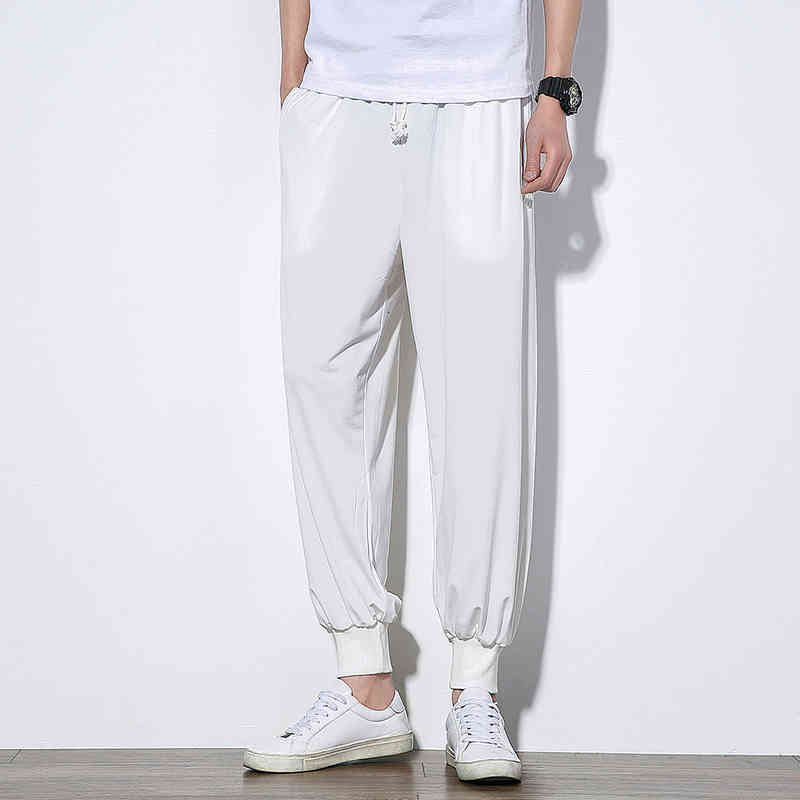

Men's Pants Jogger Trousers Hip Hop 2021 New Summer Loose Casual High Street Male Harem Men Clothing Streetwear 459Y, White