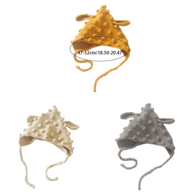 

Caps & Hats Q81A Baby Knitting Warm Beanie Cute Ear Protector Hat Born Pograph Props For Infants Children, Yellow